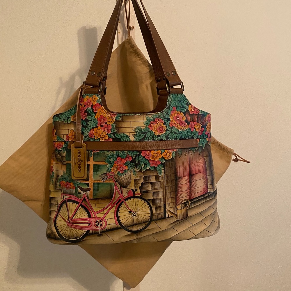 Anuschka Vintage Garden convertible satchel purse